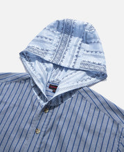 Load image into Gallery viewer, Contrast Tone Hooded L/S Shirt (Blue)
